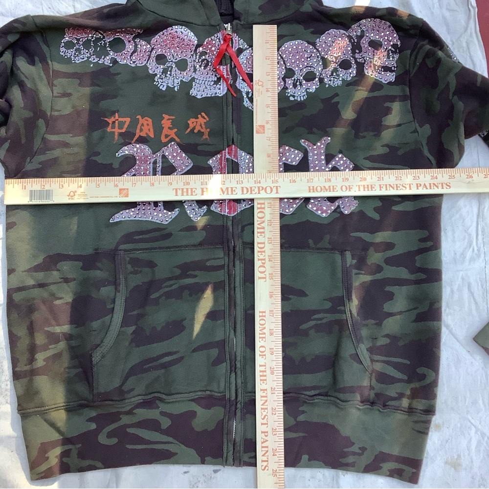 The Great China Wall Hoodie Embellished Skulls Crosses With Swarovski Crystals - Picture 7 of 7
